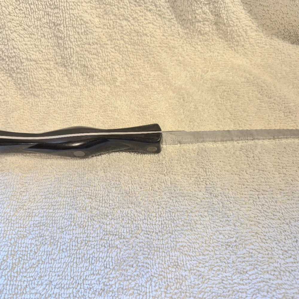 Cutco 1721 KA Serrated Trimmer Knife Brown Handle Olean NY 4 14/16th